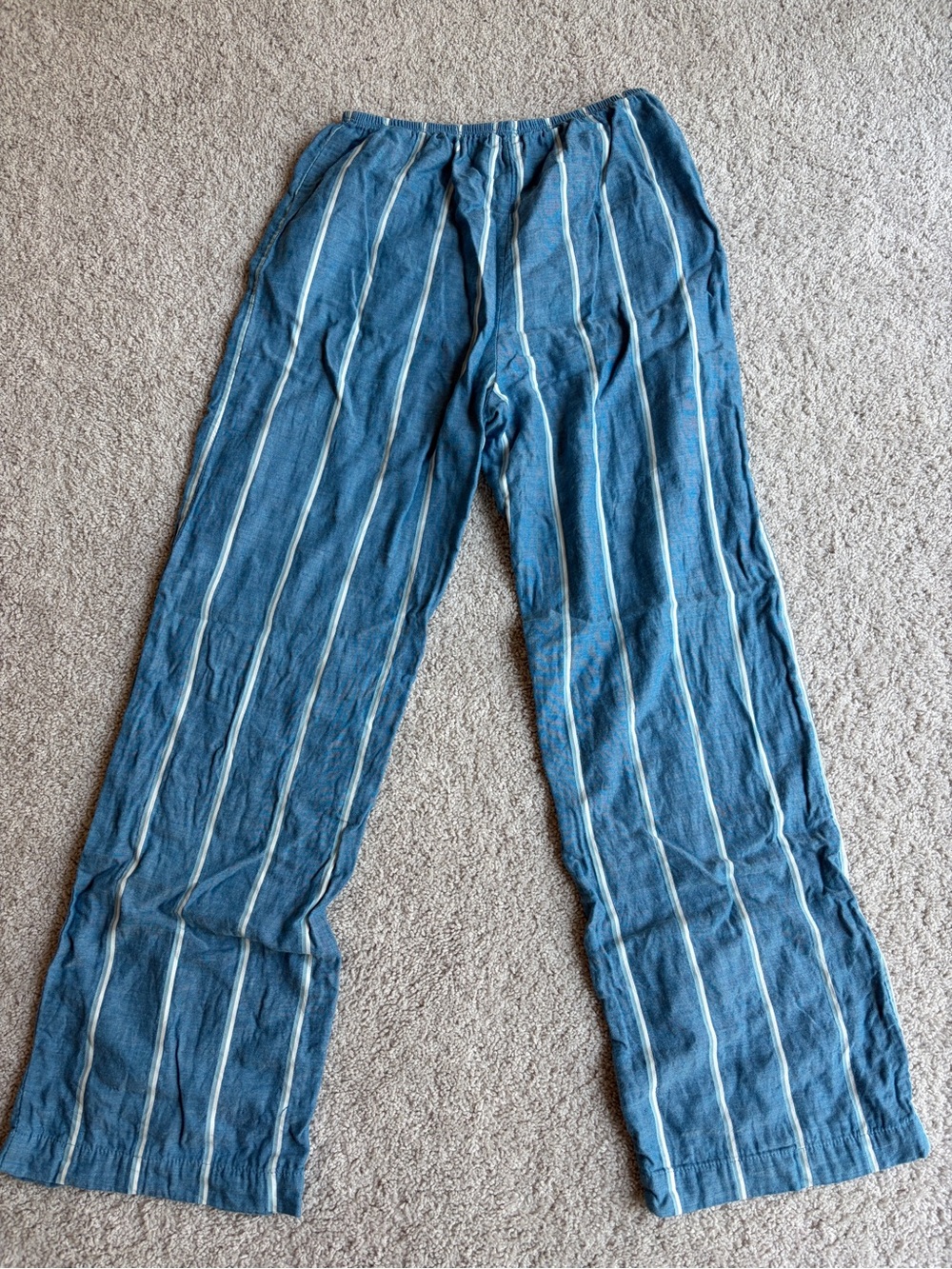 Donni Linen Blue stripe pant
